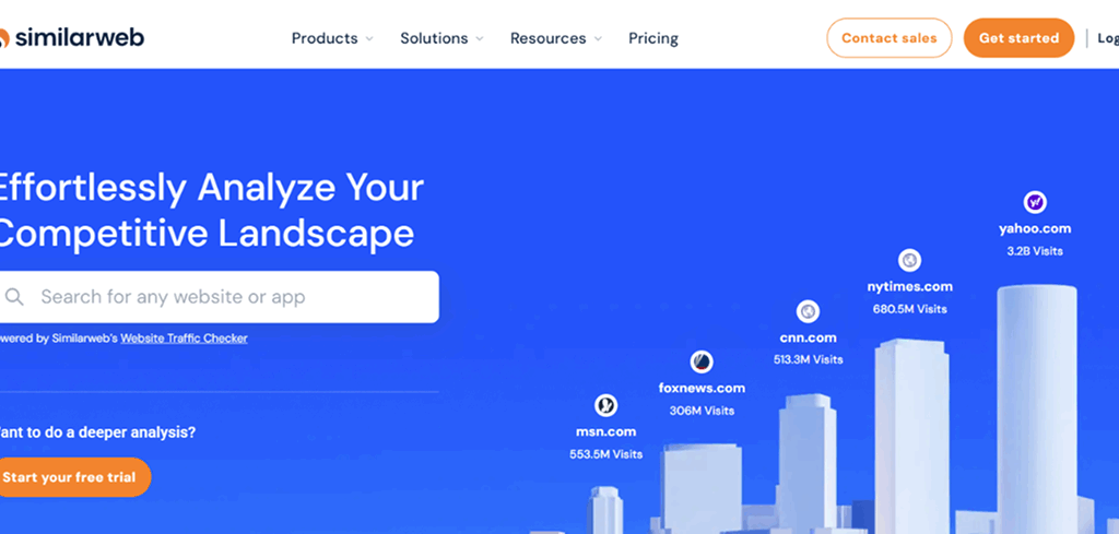 similarweb website interface